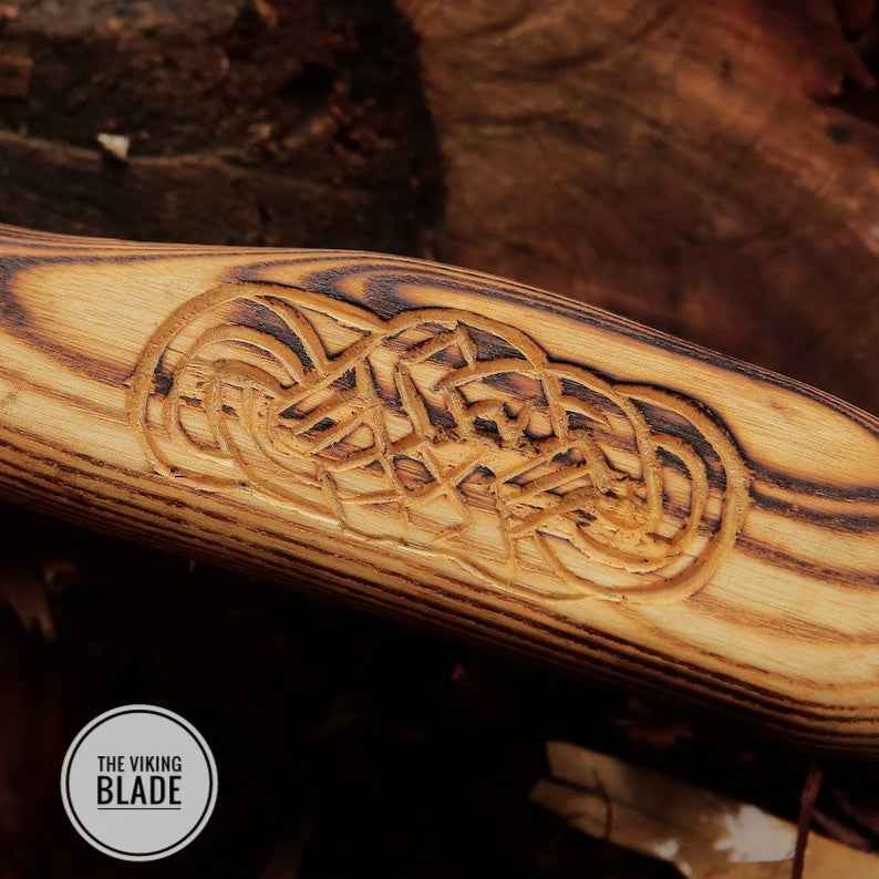 Custom Handmade Carbon Steel Viking Axe With Leather Sheath |The Viking Blade|