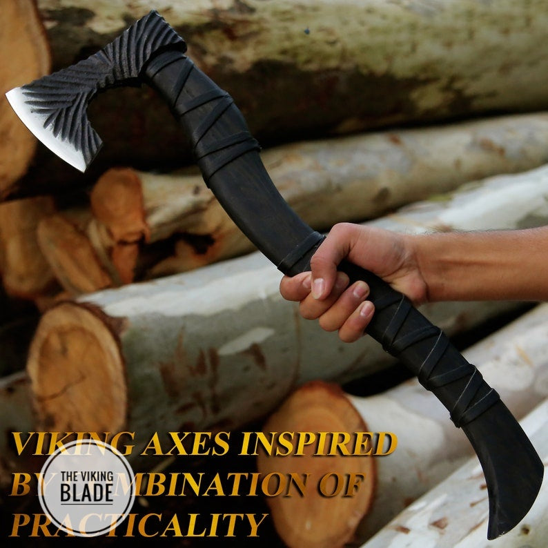 Custom Hand Forged Carbon Steel Viking Axe |The Viking Blade|