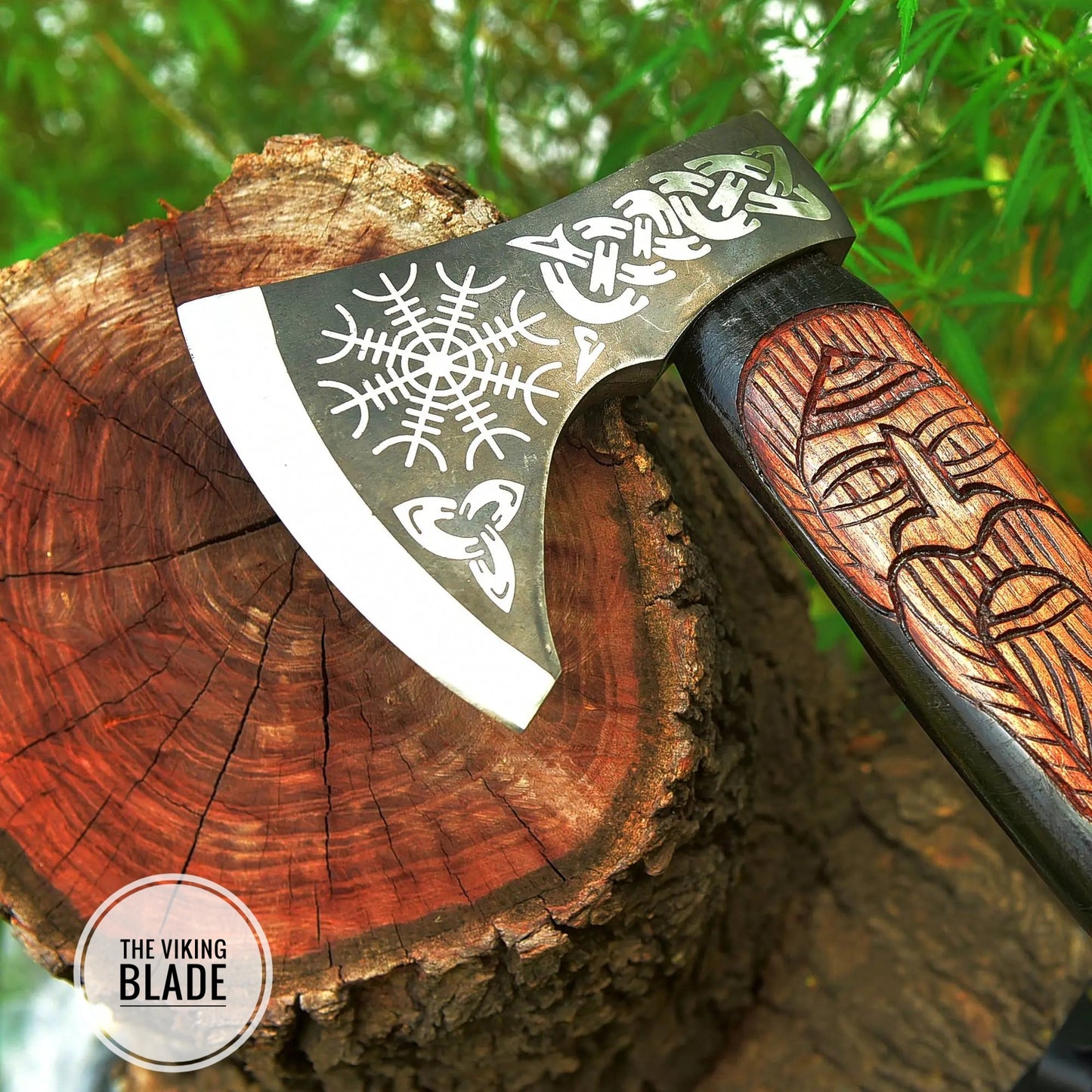 Custom Handmade Carbon Steel Viking Axe With Leather Sheath |The Viking Blade|