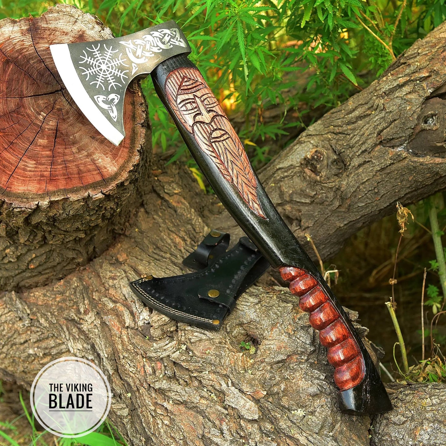Custom Handmade Carbon Steel Viking Axe With Leather Sheath |The Viking Blade|