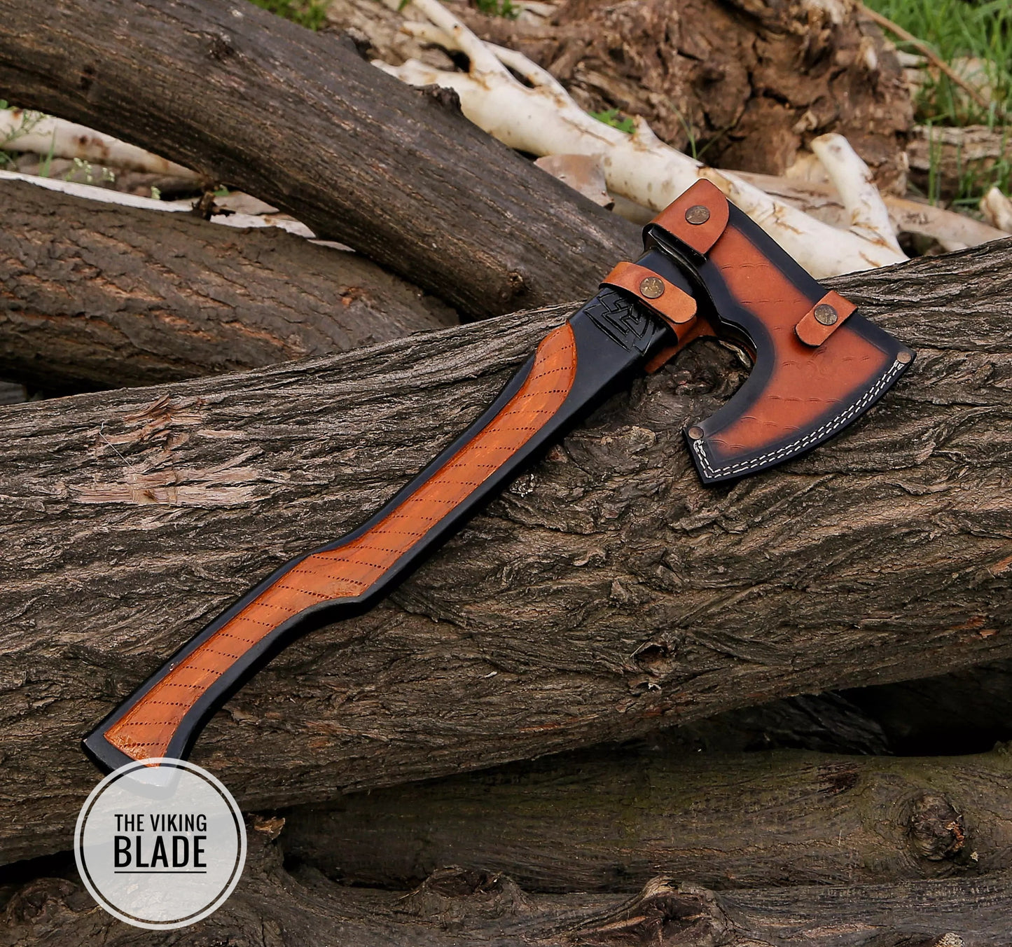 Custom Hand Forged Carbon Steel Vikings Axe With Leather Sheath |The Viking Blade|