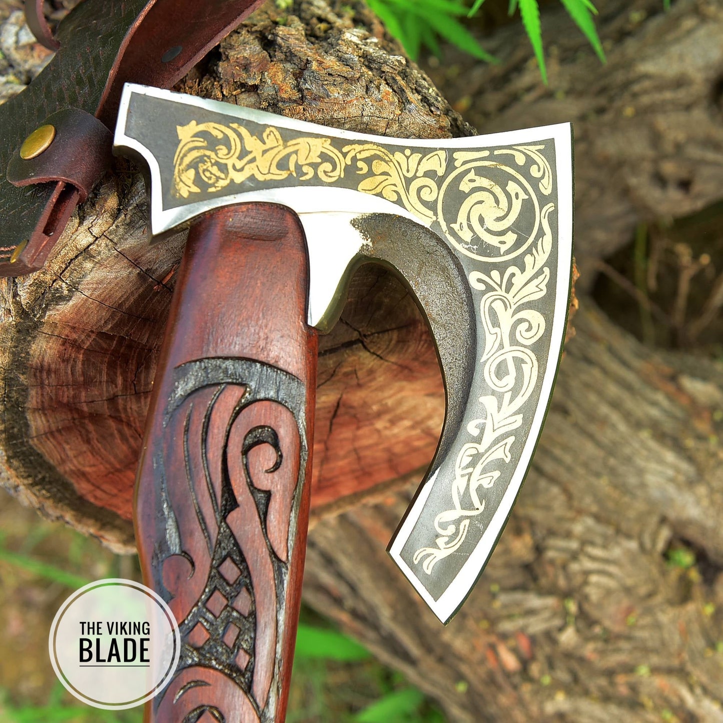 Custom Handmade Carbon Steel Viking Axe With Leather Sheath |The Viking Blade|