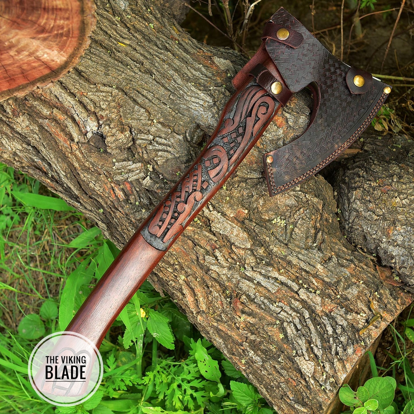 Custom Handmade Carbon Steel Viking Axe With Leather Sheath |The Viking Blade|