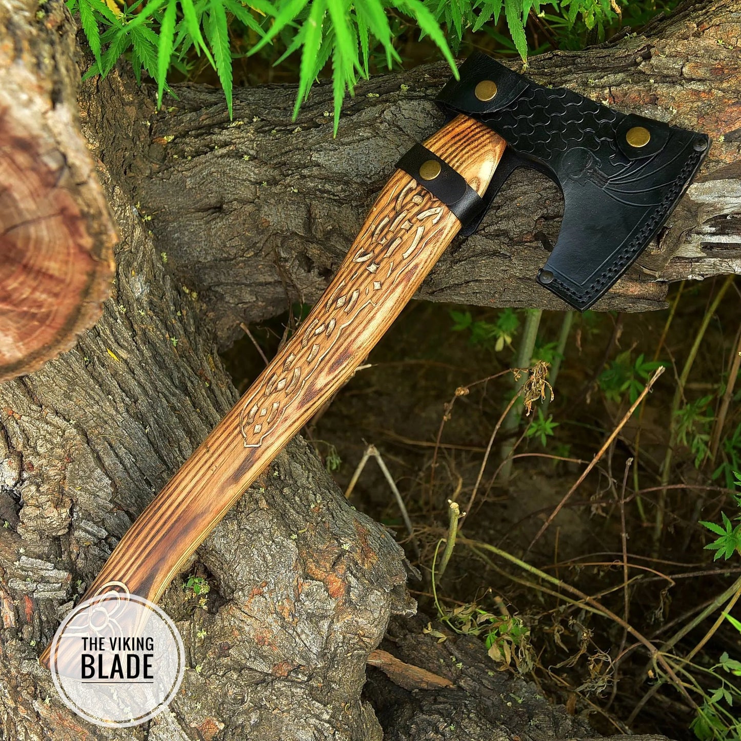 Custom Hand Forged Carbon Steel Viking Axe With Leather Sheath |The Viking Blade|