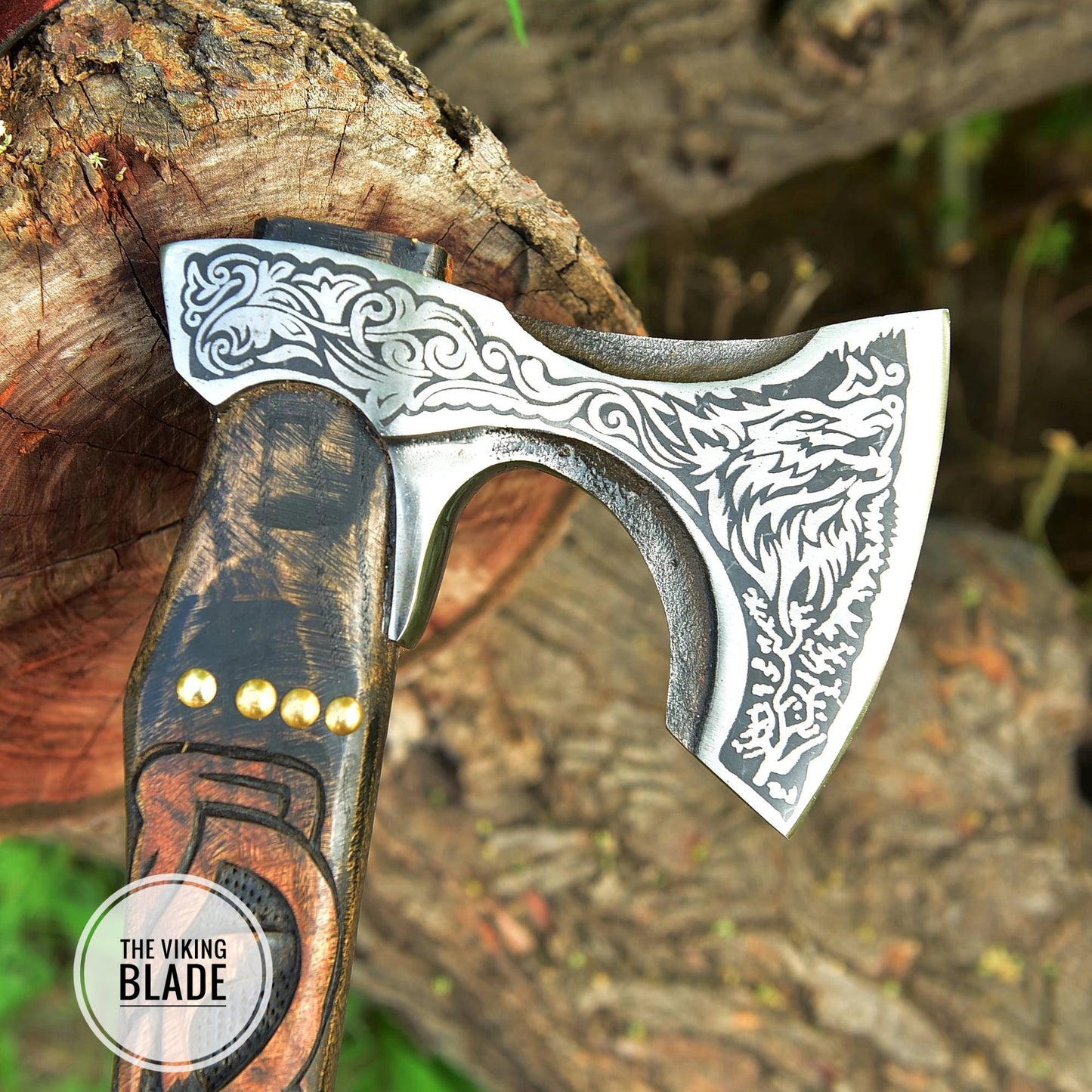 Custom Handmade Carbon Steel Viking Axe With Leather Sheath |The Viking Blade|
