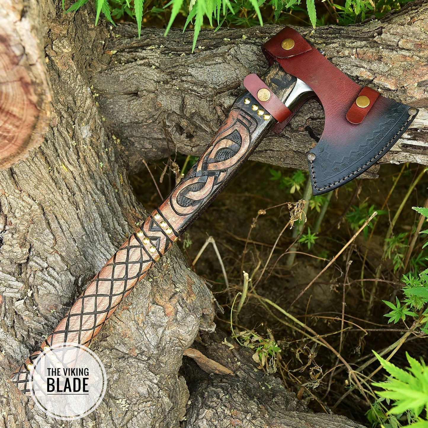 Custom Handmade Carbon Steel Viking Axe With Leather Sheath |The Viking Blade|
