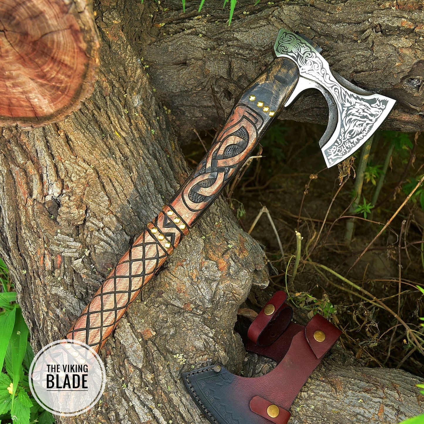 Custom Handmade Carbon Steel Viking Axe With Leather Sheath |The Viking Blade|