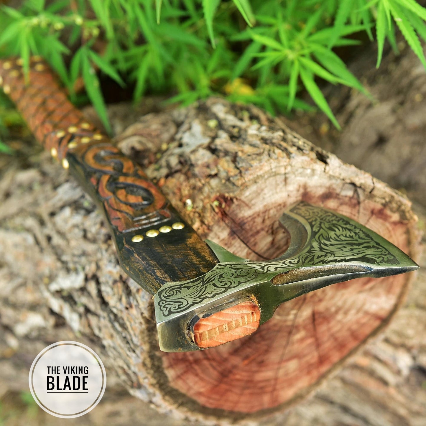 Custom Handmade Carbon Steel Viking Axe With Leather Sheath |The Viking Blade|