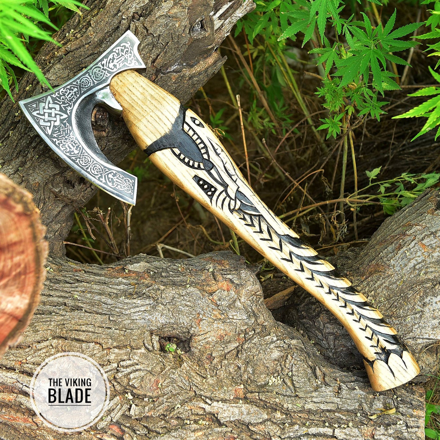 Custom Handmade Carbon Steel Viking Axe With Leather Sheath |The Viking Blade|