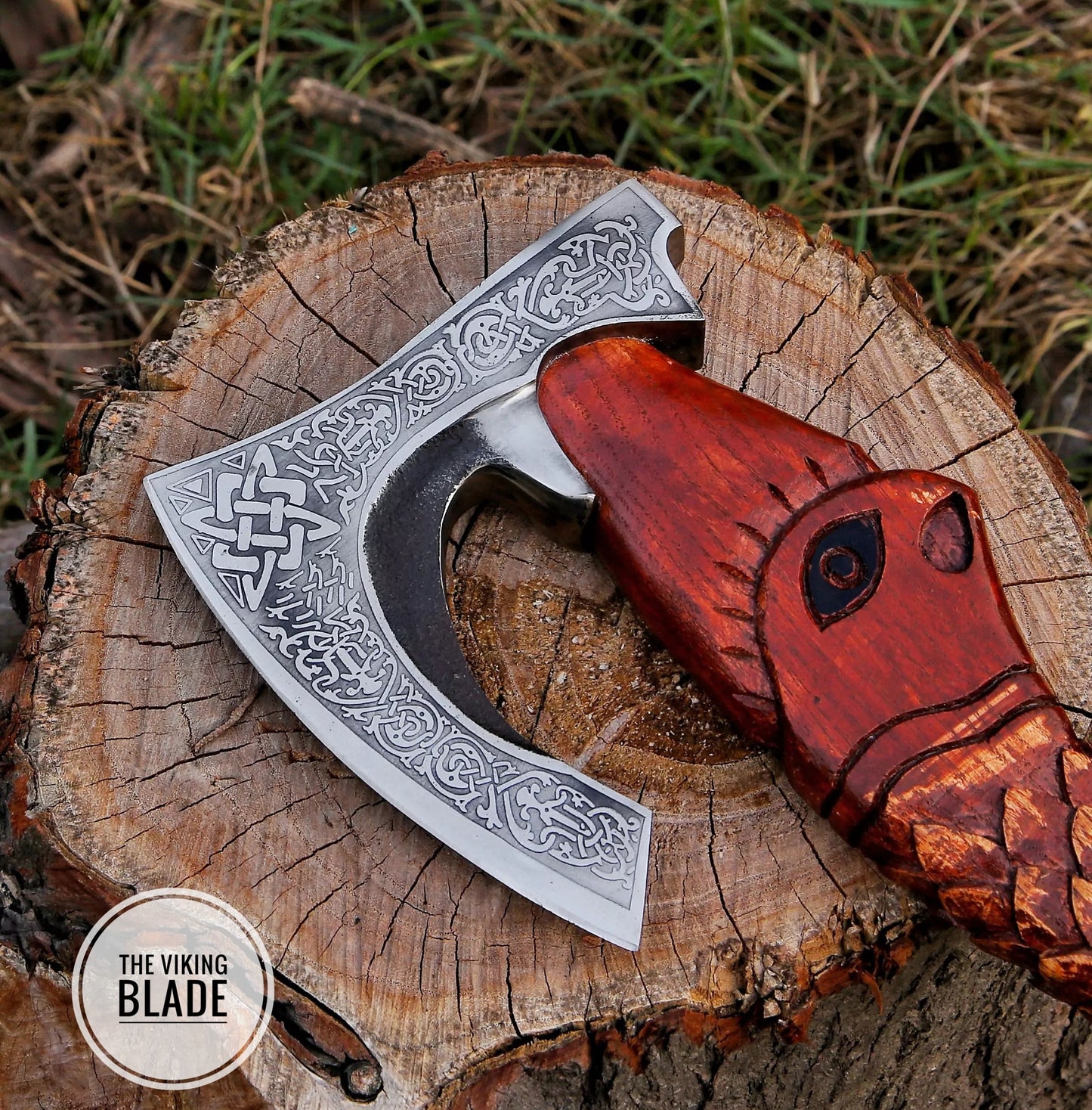 Custom Handmade Carbon Steel Viking Axe With Leather Sheath |The Viking Blade|