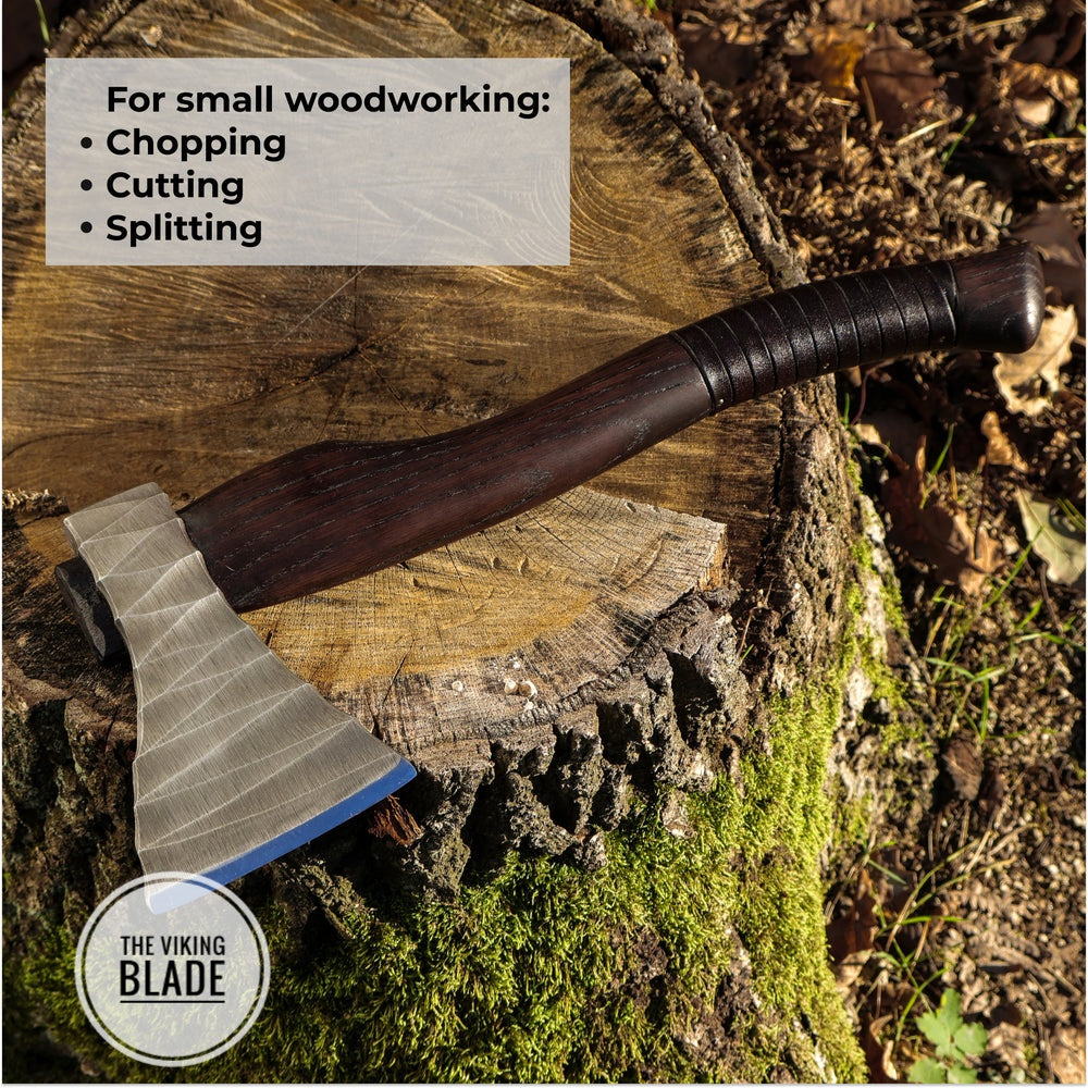 Custom Hand Forged Hatchet With Leather Sheath |The Viking Blade|
