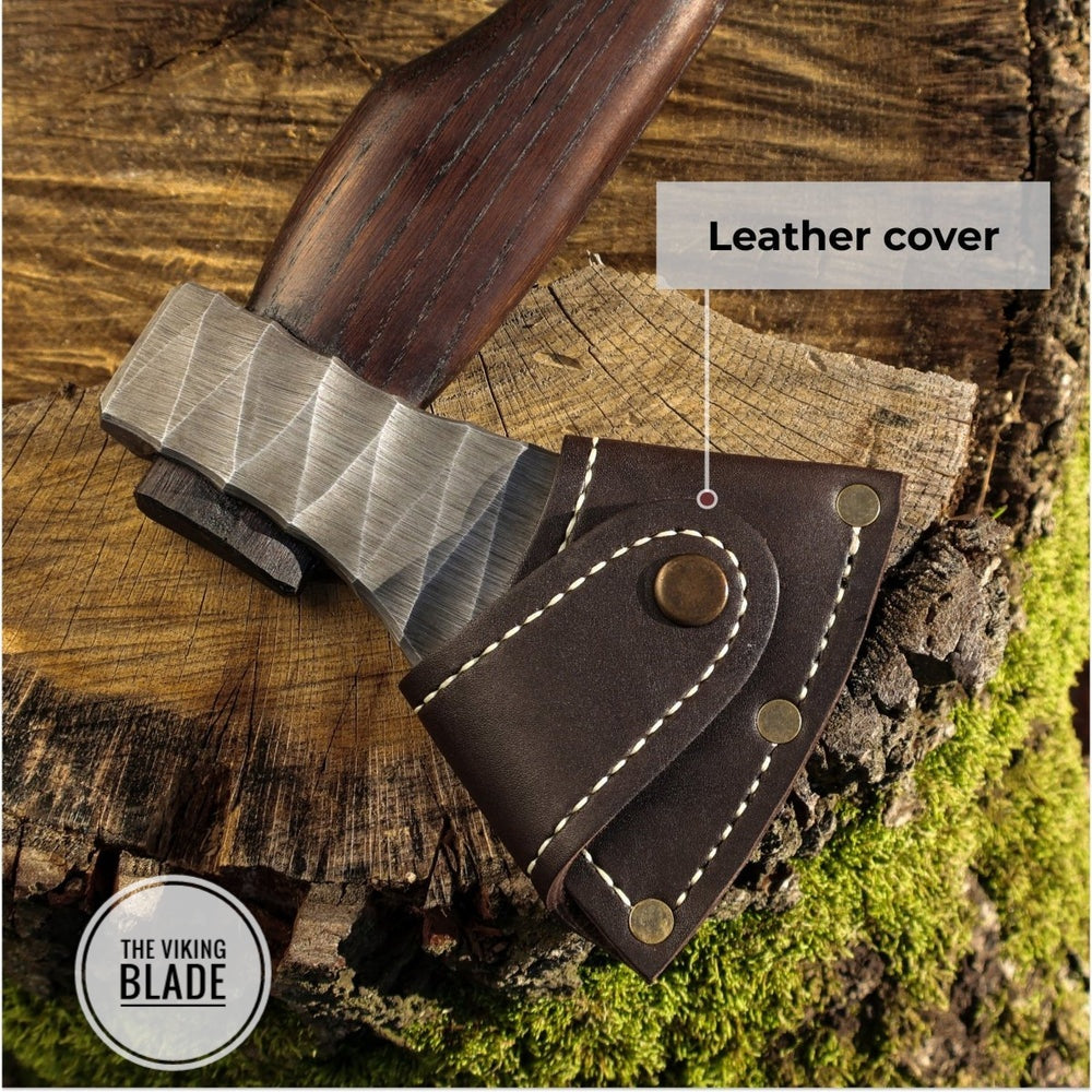Custom Hand Forged Hatchet With Leather Sheath |The Viking Blade|