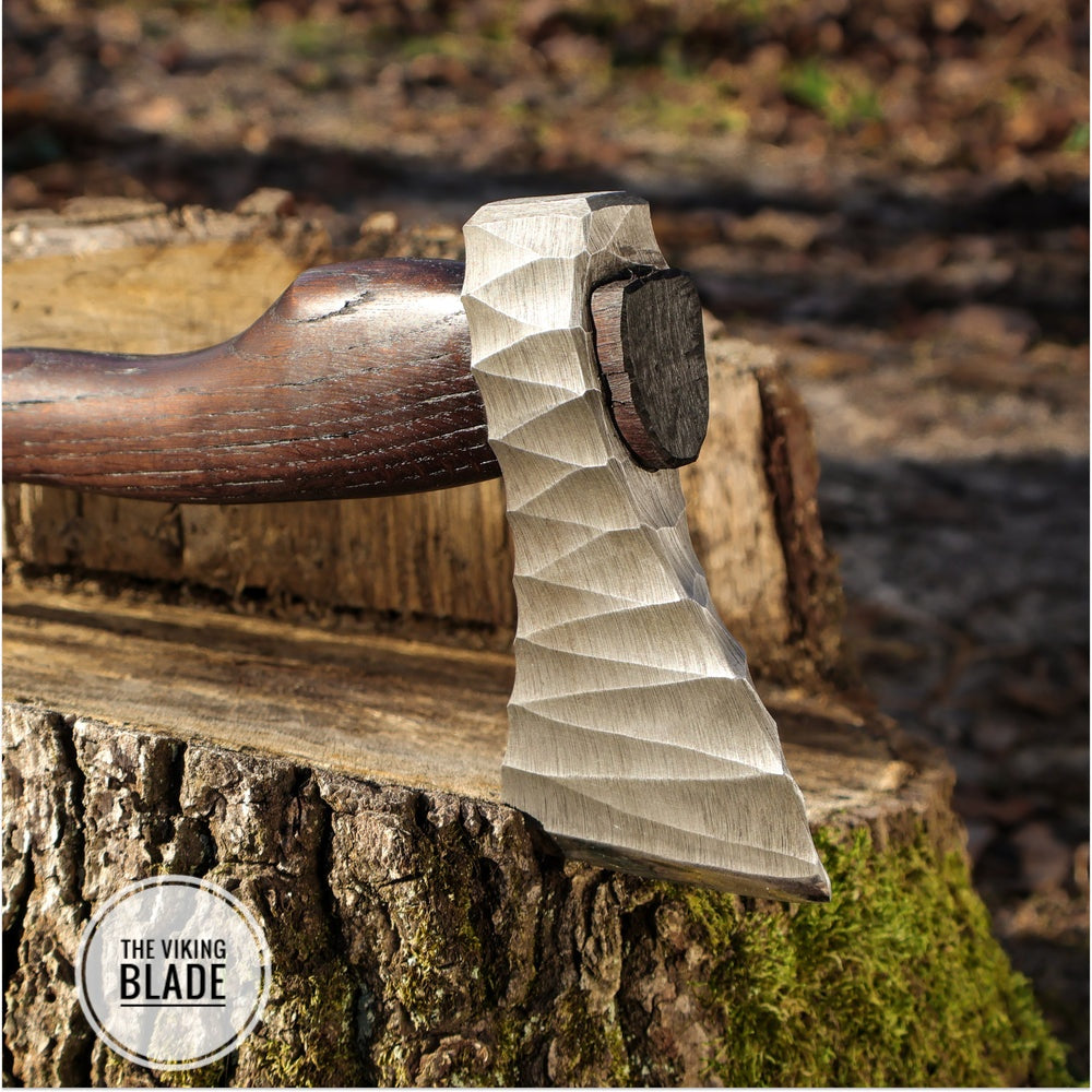 Custom Hand Forged Hatchet With Leather Sheath |The Viking Blade|