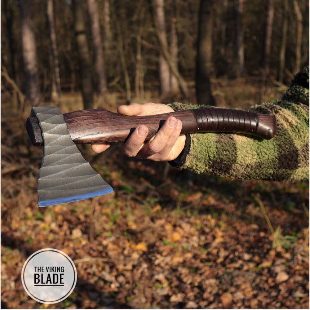 Custom Hand Forged Hatchet With Leather Sheath |The Viking Blade|