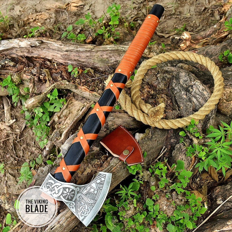 CUSTOM HANDMADE FORGED High Carbon STEEL Tomahawk hatchet AXE Comes With Genuine
Leather sheath |The Viking Blade|
