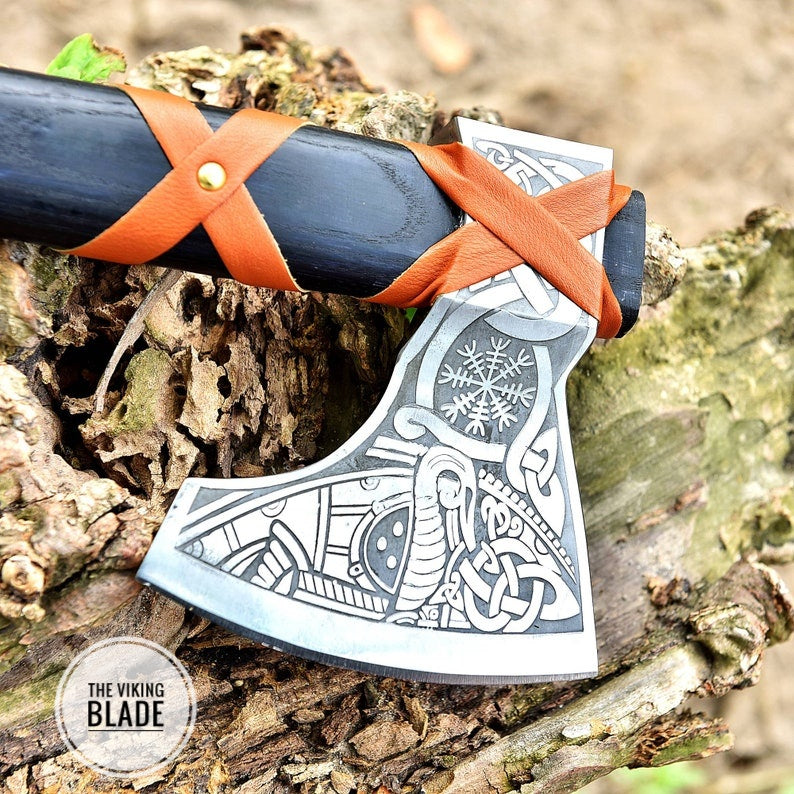 CUSTOM HANDMADE FORGED High Carbon STEEL Tomahawk hatchet AXE Comes With Genuine
Leather sheath |The Viking Blade|