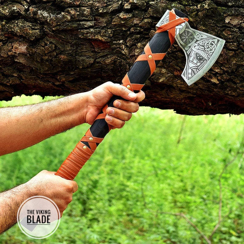 CUSTOM HANDMADE FORGED High Carbon STEEL Tomahawk hatchet AXE Comes With Genuine
Leather sheath |The Viking Blade|