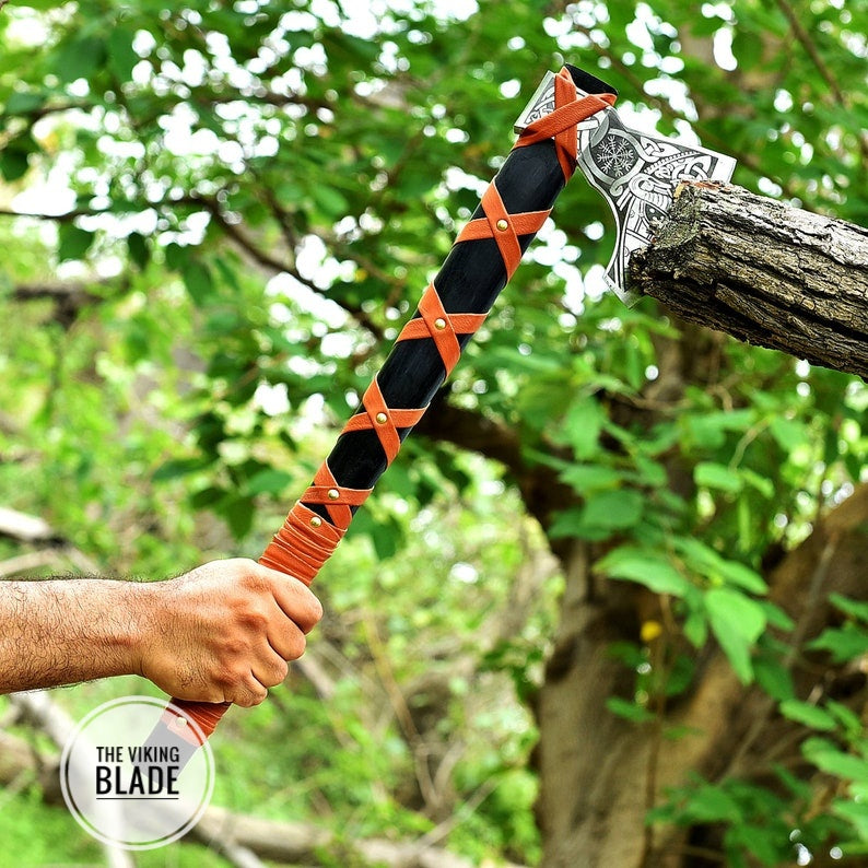 CUSTOM HANDMADE FORGED High Carbon STEEL Tomahawk hatchet AXE Comes With Genuine
Leather sheath |The Viking Blade|