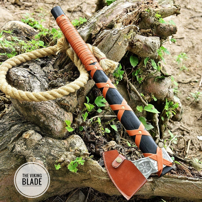 CUSTOM HANDMADE FORGED High Carbon STEEL Tomahawk hatchet AXE Comes With Genuine
Leather sheath |The Viking Blade|