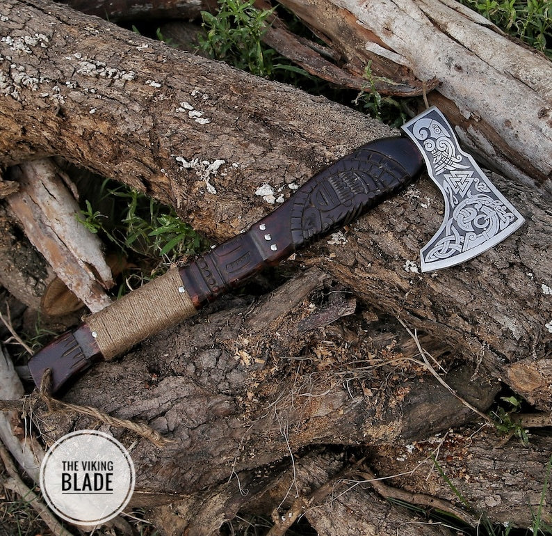 CUSTOM HANDMADE FORGED High Carbon STEEL Tomahawk hatchet AXE Comes With Genuine
Leather sheath |The Viking Blade|