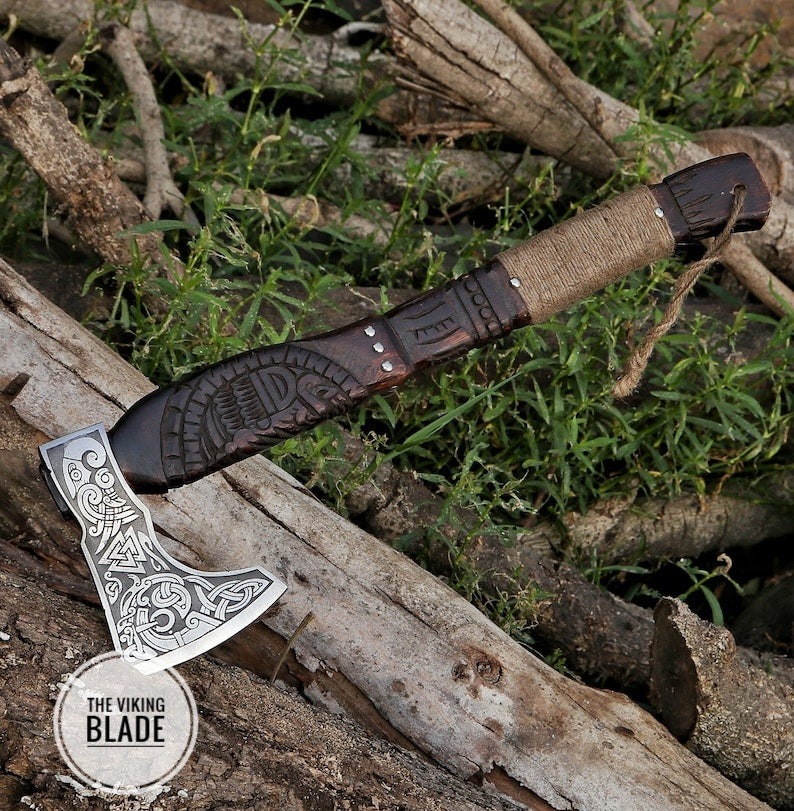 CUSTOM HANDMADE FORGED High Carbon STEEL Tomahawk hatchet AXE Comes With Genuine
Leather sheath |The Viking Blade|