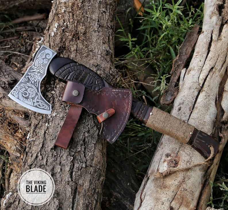CUSTOM HANDMADE FORGED High Carbon STEEL Tomahawk hatchet AXE Comes With Genuine
Leather sheath |The Viking Blade|