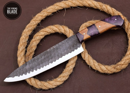 Santokuu Japanese High carbon Steel Custom Handmade Chef Cooking Café Bar Knife Christmas Gift For Him Hand forged Chef Knife with Sheath