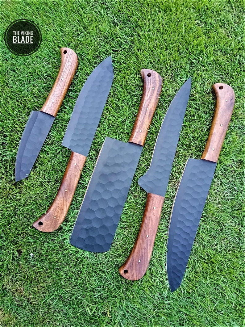 Custom Handmade Forged Carbon Steel Chef Knife Kitchen Knives Chef Set