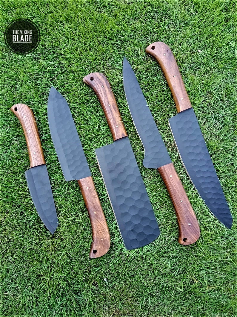 Custom Handmade Forged Carbon Steel Chef Knife Kitchen Knives Chef Set