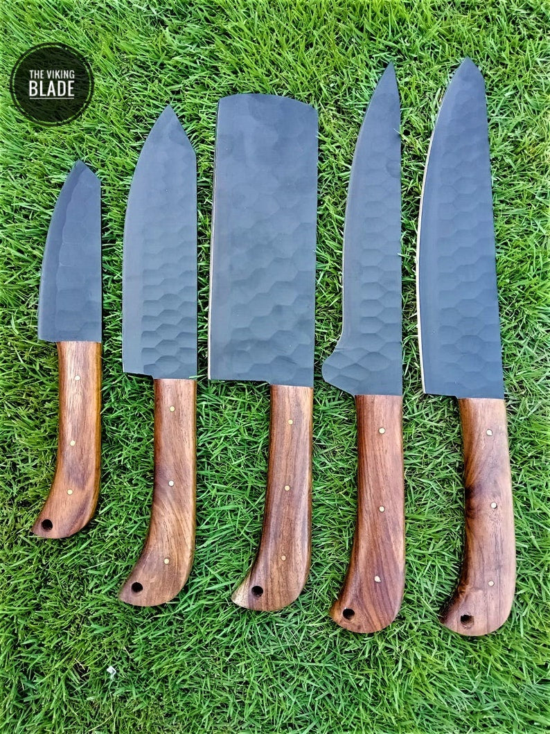 Custom Handmade Forged Carbon Steel Chef Knife Kitchen Knives Chef Set