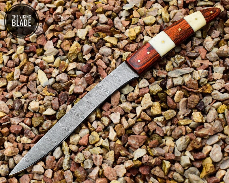Special Gift Fillet Knife - 12" Beautiful Damascus Steel Handmade Fillet Knife