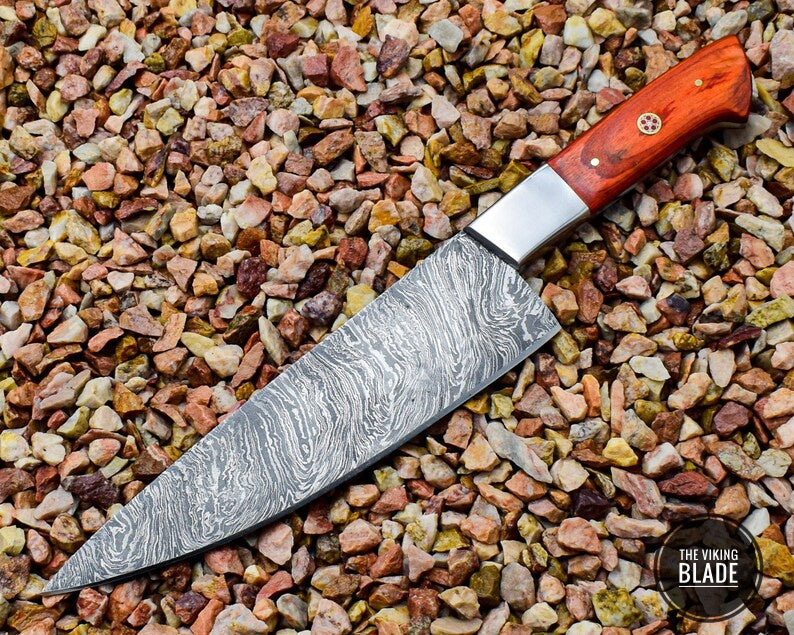 Custom Handmade Damascus Steel Chef Kitchen Knife