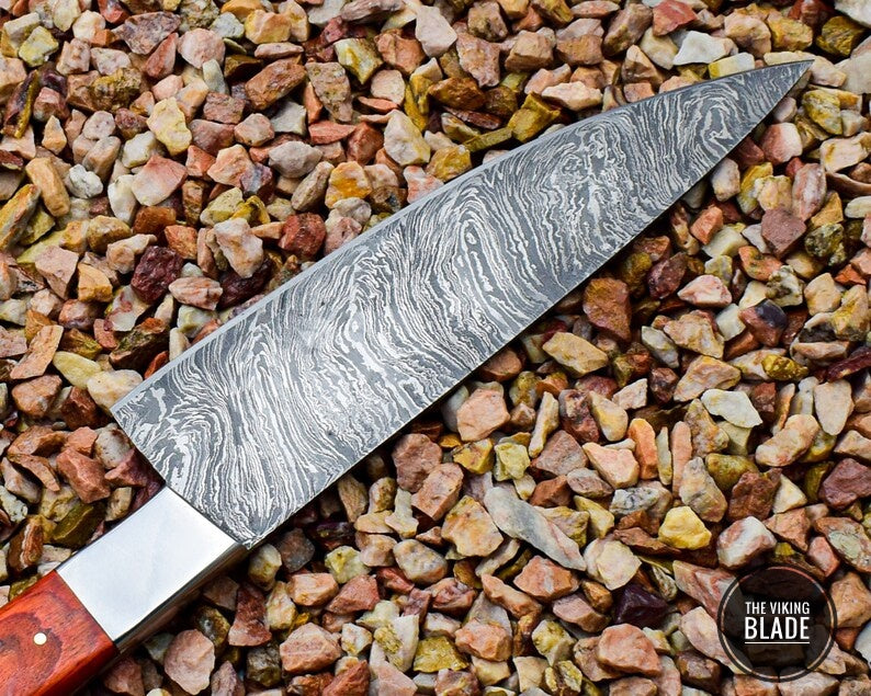 Custom Handmade Damascus Steel Chef Kitchen Knife