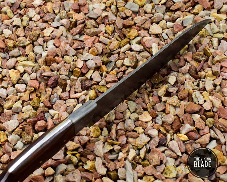 Full Tang Hand forged REAL Damascus Steel Kitchen Knife Rosewood handle