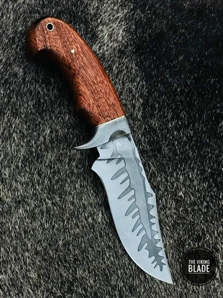 10" Inches HAND FORGED Fixed Blade High Carbon Steel Hunting Knife+ Leather sheath