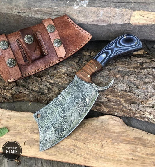 Custom Handmade Damascus Steel Chef Cleaver knife