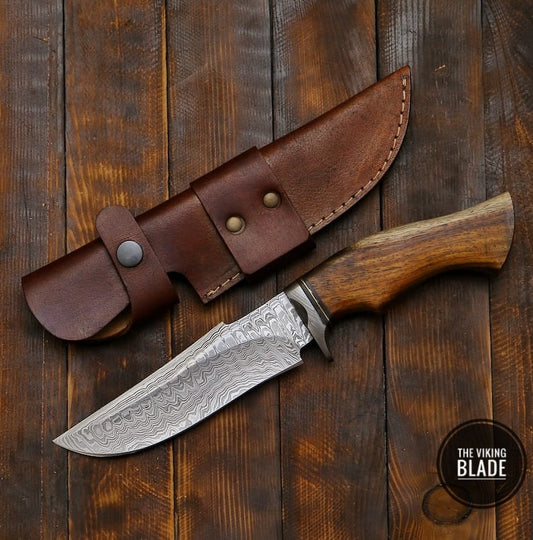 Custom Handmade Fixed Blade Damascus Steel Hunting Knife