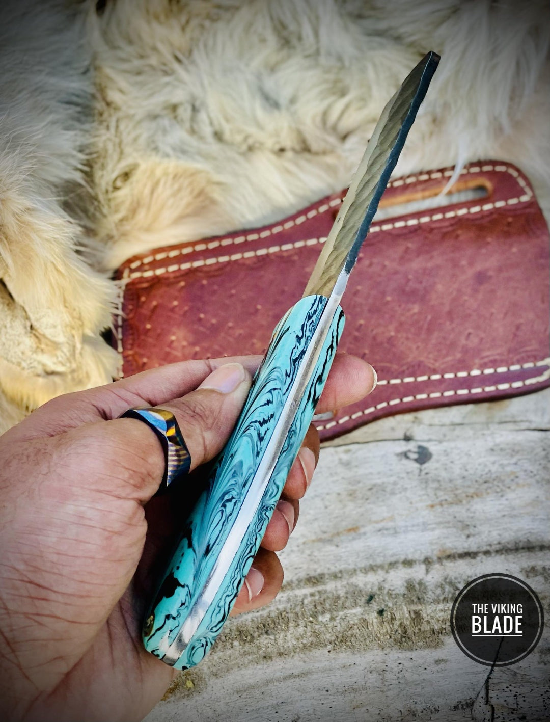 Custom Handmade Cowboy Bull Cutter Knife With Leather Sheath