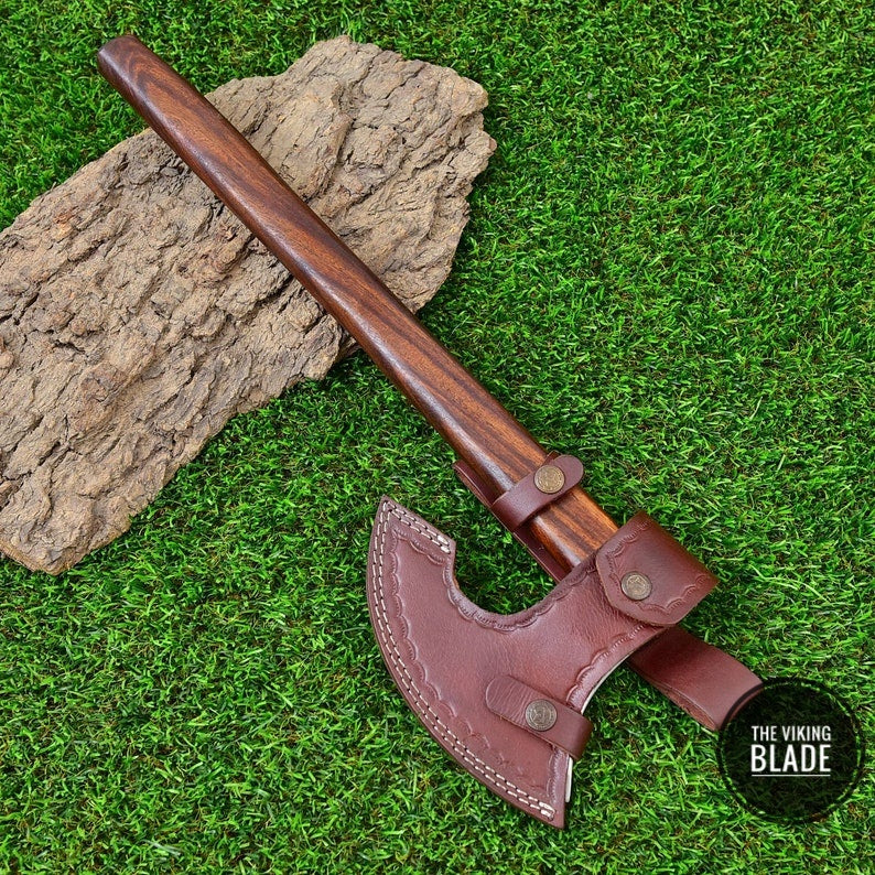 Carbon Steel Axe With Leather Sheath