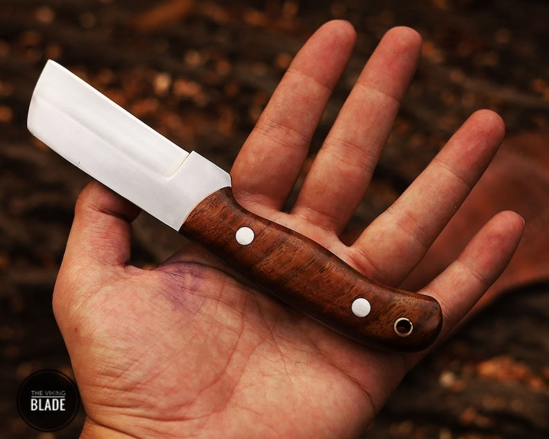 Custom Handmade Stainless Steel Cowboy Bull Cutter Knife With Leather Sheath