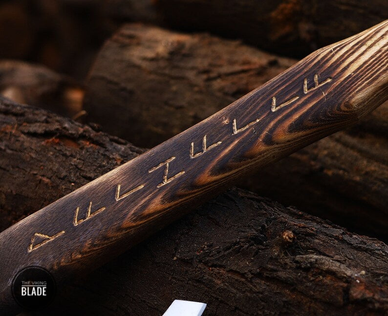 Custom Handmade Viking Axe With Leather Sheath