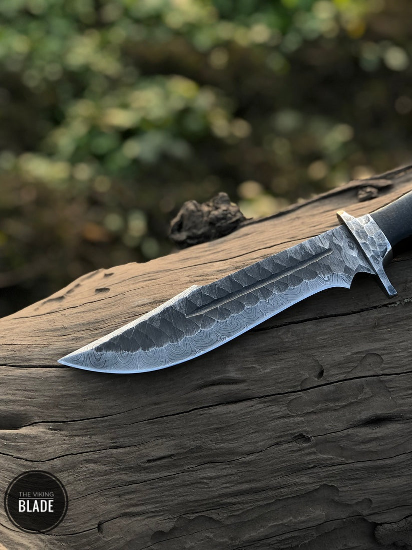 Custom handmade Damascus steel Bowie knife