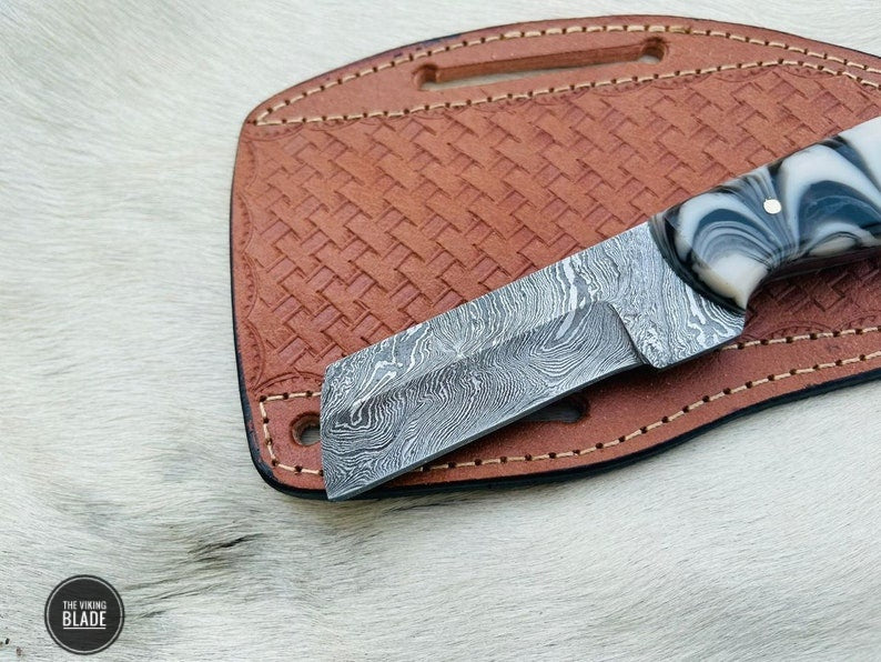 Custom Handmade damascus steel cowboy bull cutter knife
