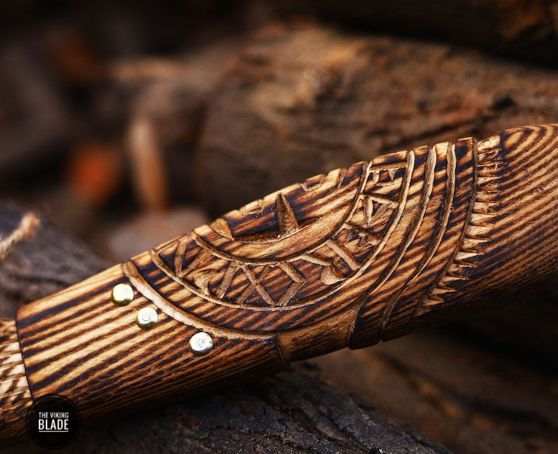 Custom Handmade Viking Axe With Leather Sheath