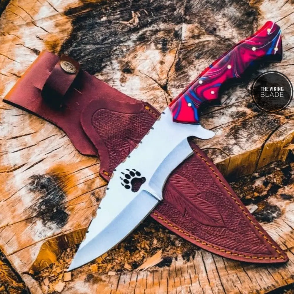 11” Handmade Forged Stainless Steel Full Tang Skinner Knife - Resin Handle