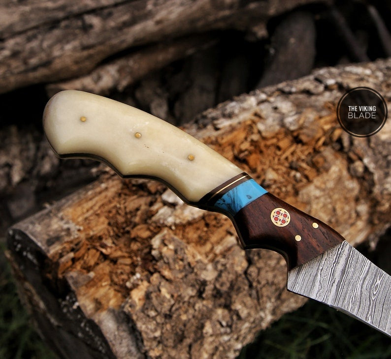 CUSTOM HAND FORGED DAMASCUS STEEL fillet KNIFE