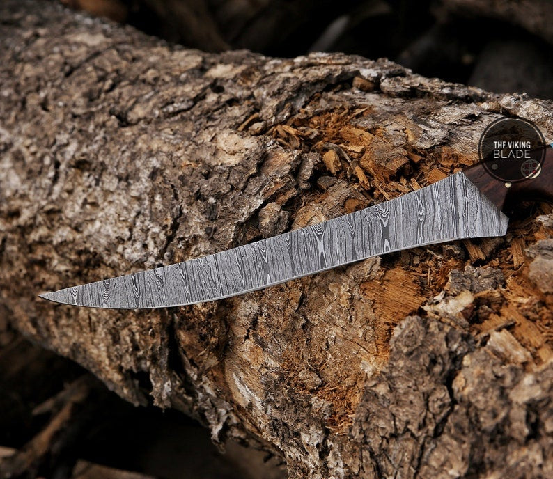 CUSTOM HAND FORGED DAMASCUS STEEL fillet KNIFE