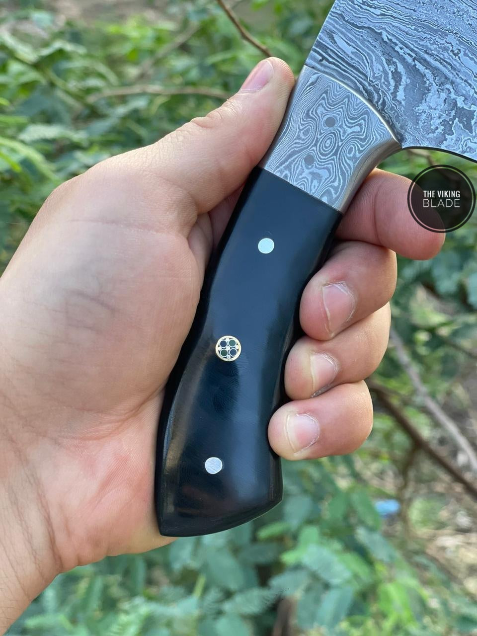 Custom Hand Forged Damascus Steel Cleaver Knife With Sheath