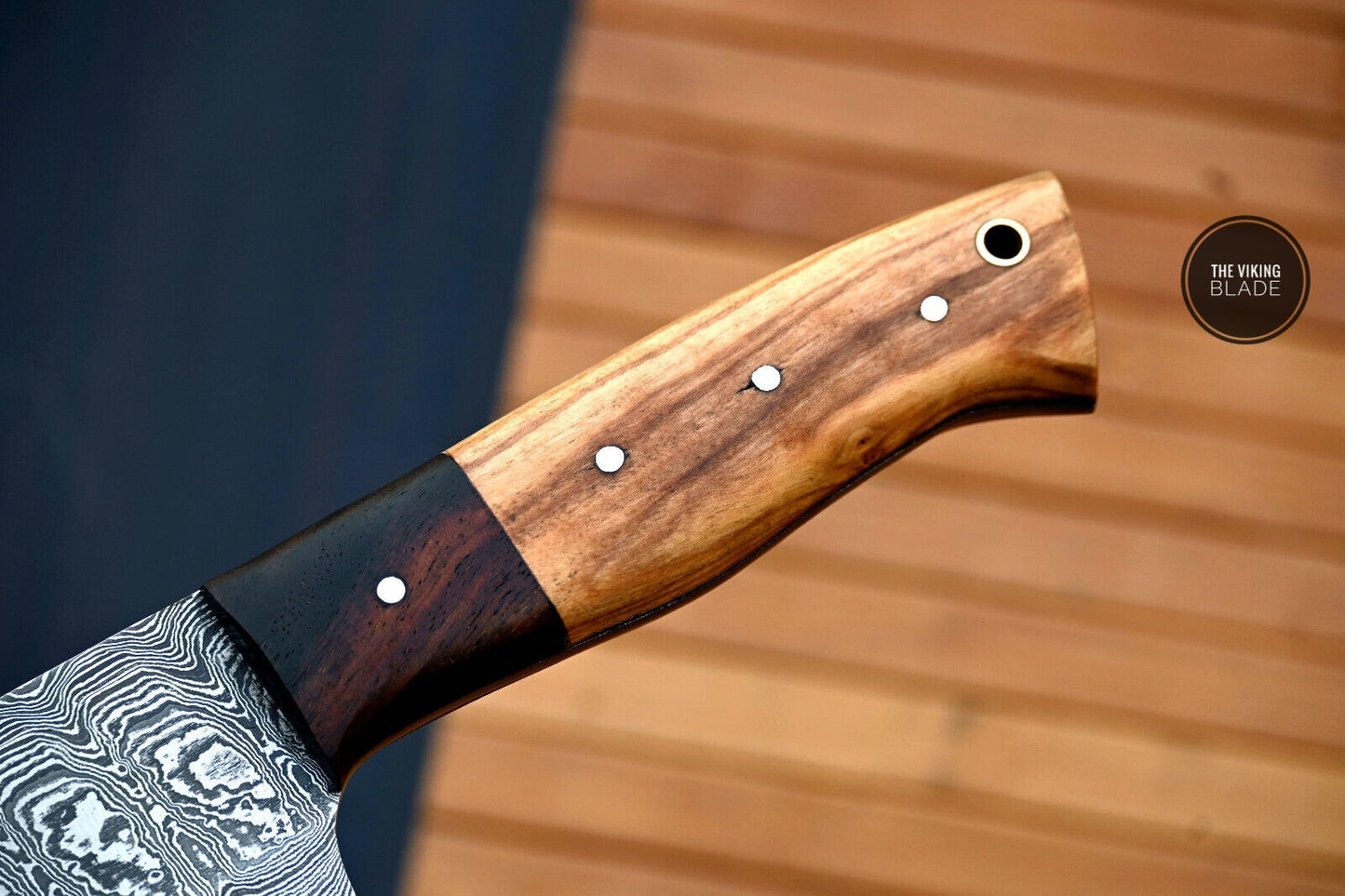 Custom Handmade Forged Damascus Steel Chef Knife Kitchen Knife Wood Handle