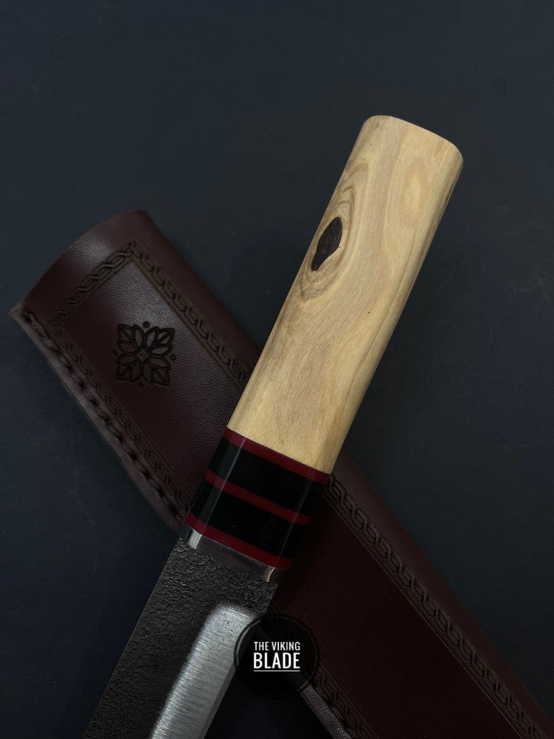 Hand Forged Tanto Knife Japanese Knive Gifts Samurai Knives With Sheath Handmade Knive Hunting Knife Carbon Steel Tanto Knife Gift Knife